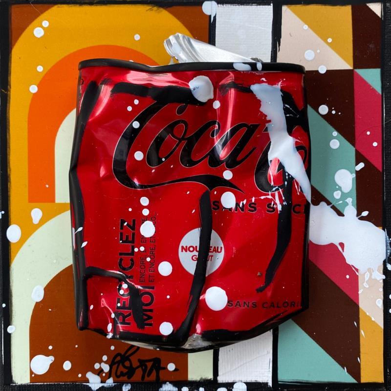 Painting Vintage Coke by Costa Sophie | Painting Pop-art Acrylic, Gluing, Posca, Upcycling