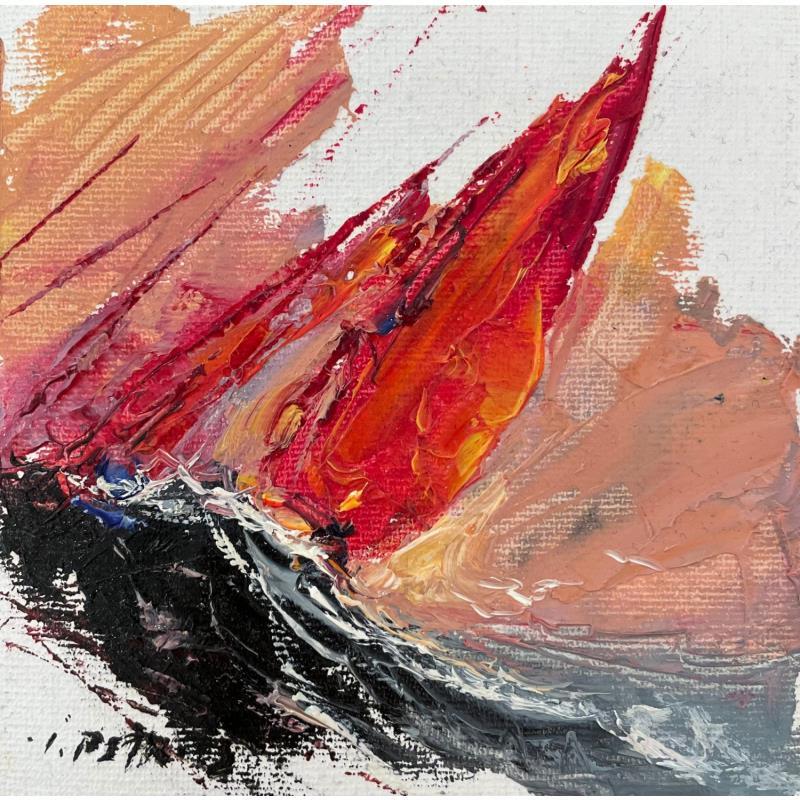 Gemälde The red sail von Petras Ivica | Gemälde Figurativ Öl
