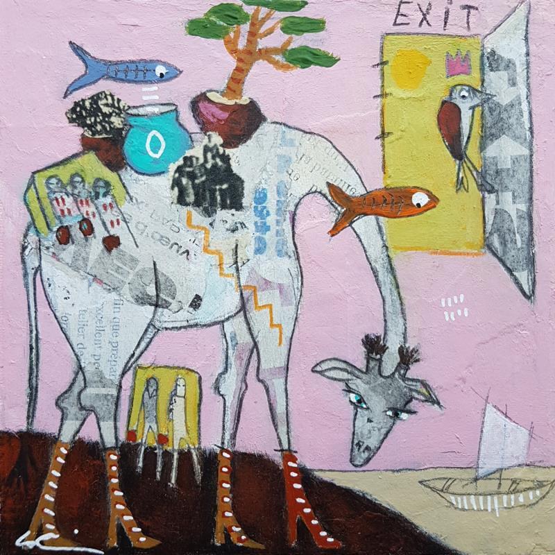 Painting Exit#3 by Colin Sylvie | Painting Raw art Acrylic, Gluing, Pastel Animals