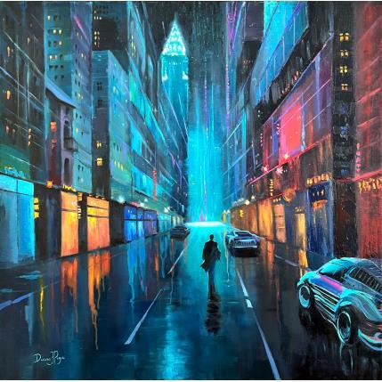 Painting Futuristic New York City Painting by Pigni Diana | Painting Impressionism Oil Urban