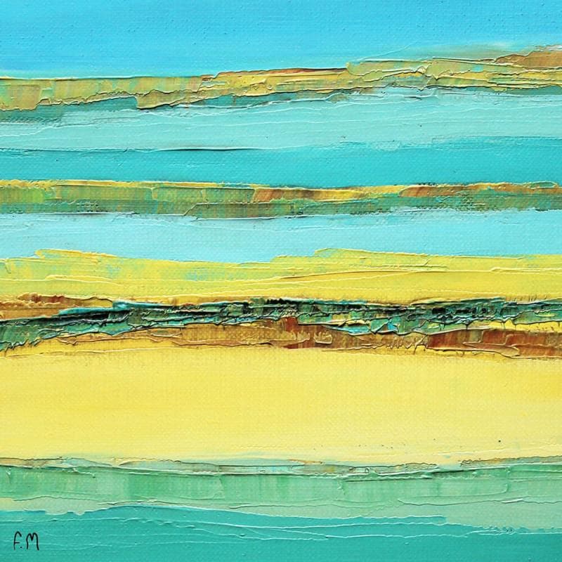 Painting Lagon by Marteau Frederique | Painting Abstract Oil Landscapes