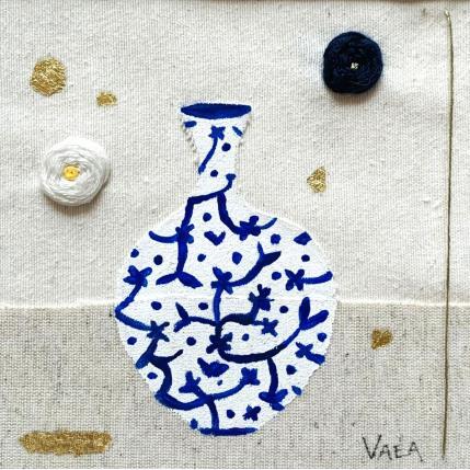 Peinture Bleu de Delft par Vaea | Tableau Art Singulier Acrylique, Textile Minimaliste, Natures mortes