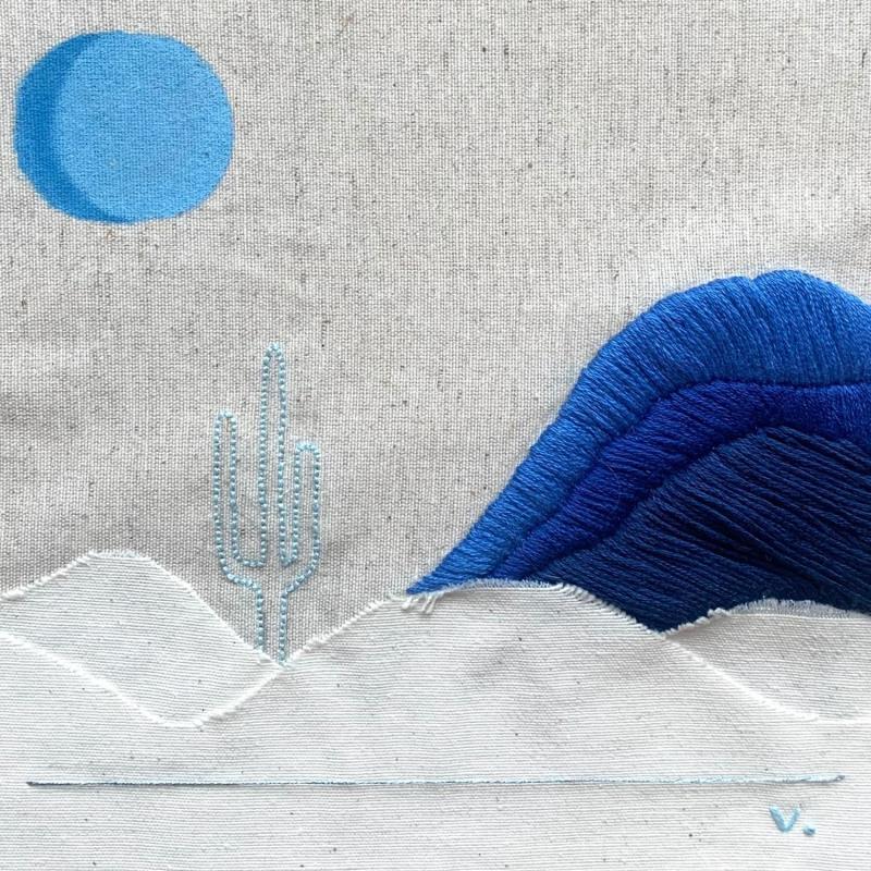 Peinture High desert par Vaea | Tableau Art Singulier Acrylique, Textile Paysages