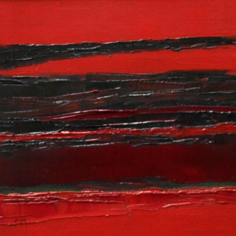 Painting Que du rouge by Marteau Frederique | Painting Abstract Landscapes Oil