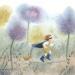 Peinture La course de la poule et de l'enfant par Fleur Marjoline  | Tableau Figuratif Paysages Scènes de vie Animaux Aquarelle