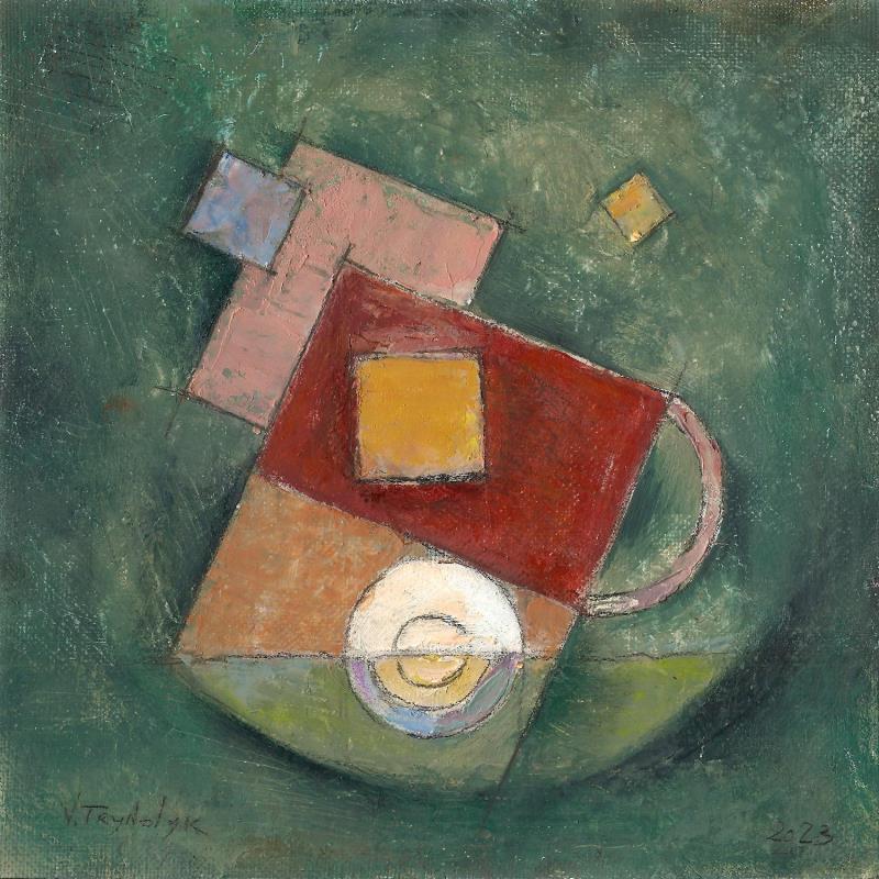 Painting Cup by Tryndyk Vasily | Painting Abstract Minimalist Oil