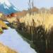Painting Dans les marais by Clavel Pier-Marion | Painting Figurative Landscapes Wood Oil