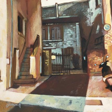 Painting L'arrière-cour by Gemini. H  | Painting Figurative Acrylic, Oil Urban
