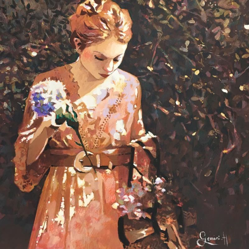 Painting La cueillette by Gemini. H  | Painting Figurative Life style Oil Acrylic