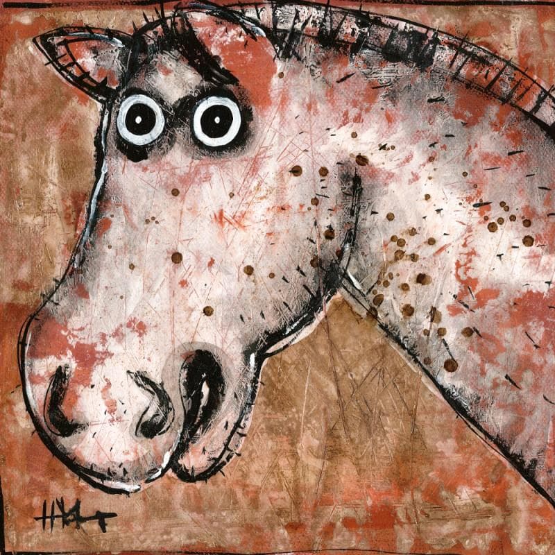 Gemälde Sans titre 35 Horse von Maury Hervé | Gemälde Naive Kunst Tiere