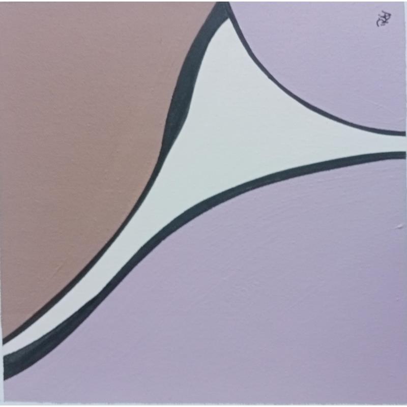 Peinture Purple giraffe par Räv | Tableau Abstrait Acrylique Minimaliste