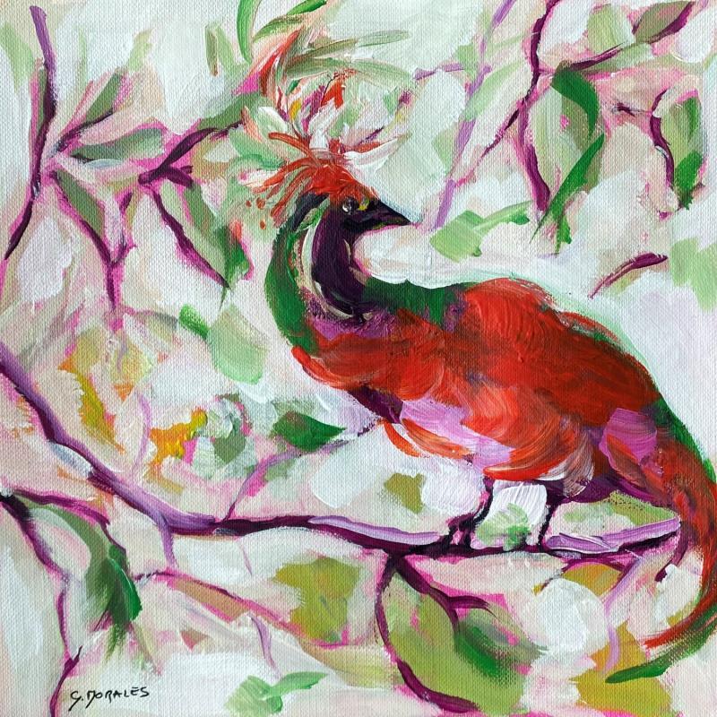 Peinture OISEAU DU PARADIS par Morales Géraldine | Tableau Figuratif Animaux Acrylique