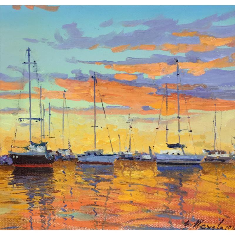 Peinture Sonnenuntergang par Mekhova Evgeniia | Tableau Figuratif Huile Marine