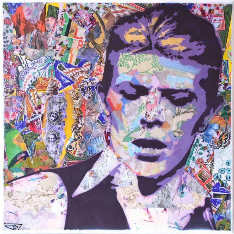 Painting Bowie by G. Carta | Painting Pop-art Pop icons Graffiti Acrylic Gluing