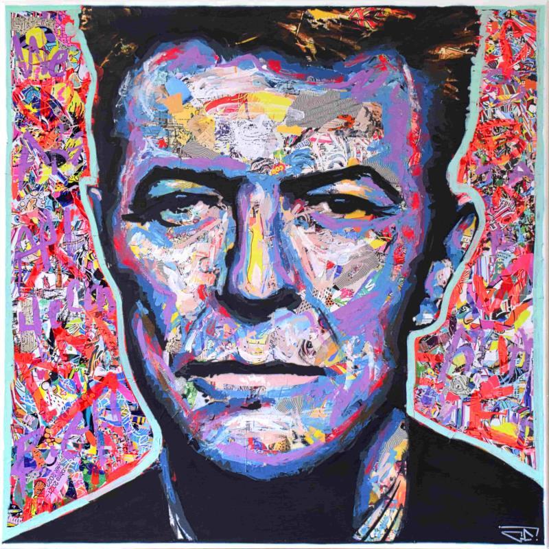Peinture Bowie par G. Carta | Tableau Pop-art Acrylique, Collage, Graffiti Icones Pop