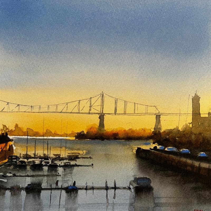Painting Afternoon Glow by Min Jan | Painting Figurative Urban Watercolor