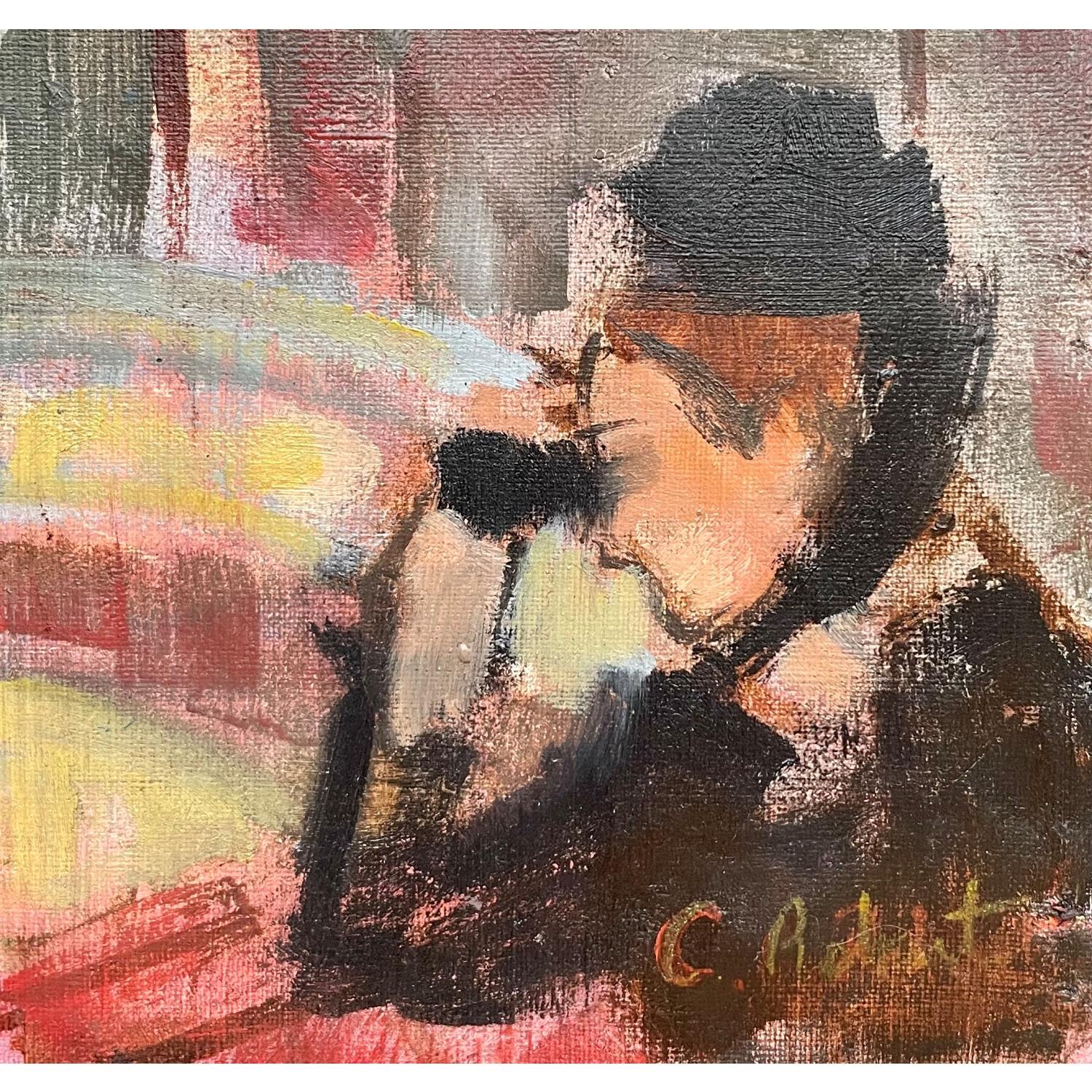 Painting Female gaze II d'après Mary Cassat by Coline Rohart Carré d