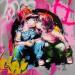 Gemälde Kiss me von Sufyr | Gemälde Street art Alltagsszenen Graffiti Acryl