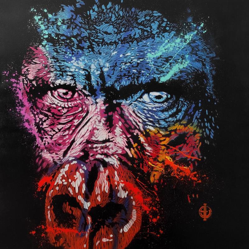 Peinture Gorilla par Sufyr | Tableau Street Art Animaux Graffiti Acrylique