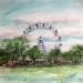 Painting Prater by Hoffmann Elisabeth | Painting Figurative Watercolor
