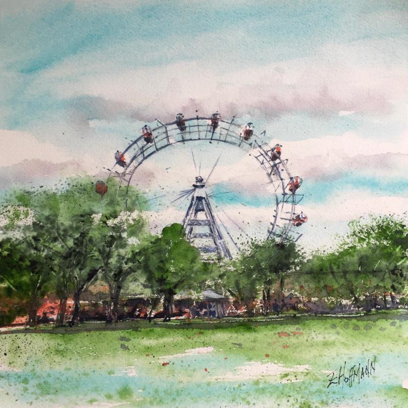 Painting Prater by Hoffmann Elisabeth | Painting Figurative Watercolor