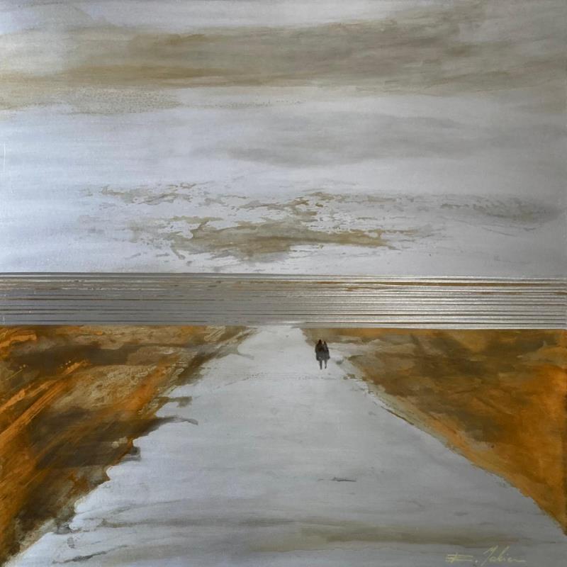 Painting Chemin vers la mer by Mahieu Bertrand | Painting Raw art Metal Marine