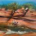Painting SEDONA 165 by Seruch Capouillez Isabelle | Painting Figurative Landscapes Urban Watercolor