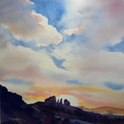 Painting SEDONA 108 by Seruch Capouillez Isabelle | Painting Figurative Watercolor Landscapes, Life style, Nature