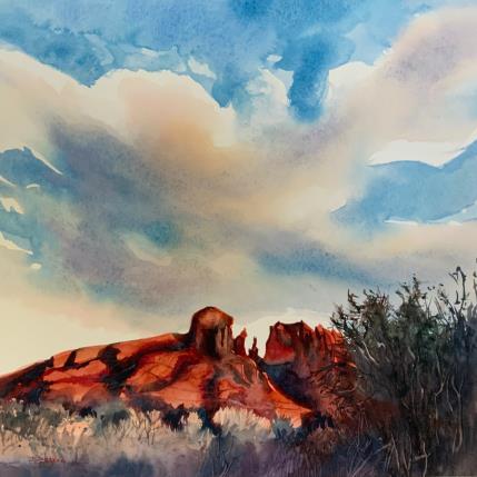 Painting SEDONA 75 by Seruch Capouillez Isabelle | Painting Figurative Watercolor Landscapes, Life style, Nature