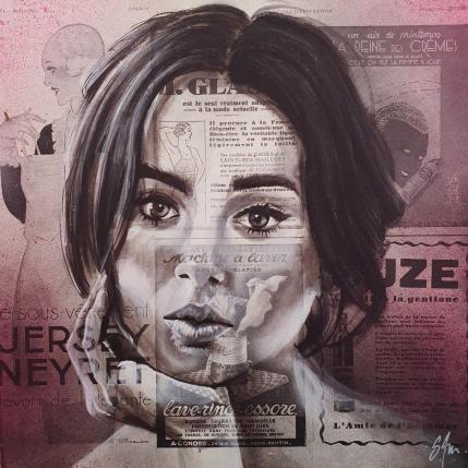 Painting Lily by S4m | Painting Street art Acrylic, Cardboard, Gluing, Pastel Portrait