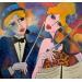 Gemälde Les violons  von Fauve | Gemälde Figurativ Alltagsszenen Acryl