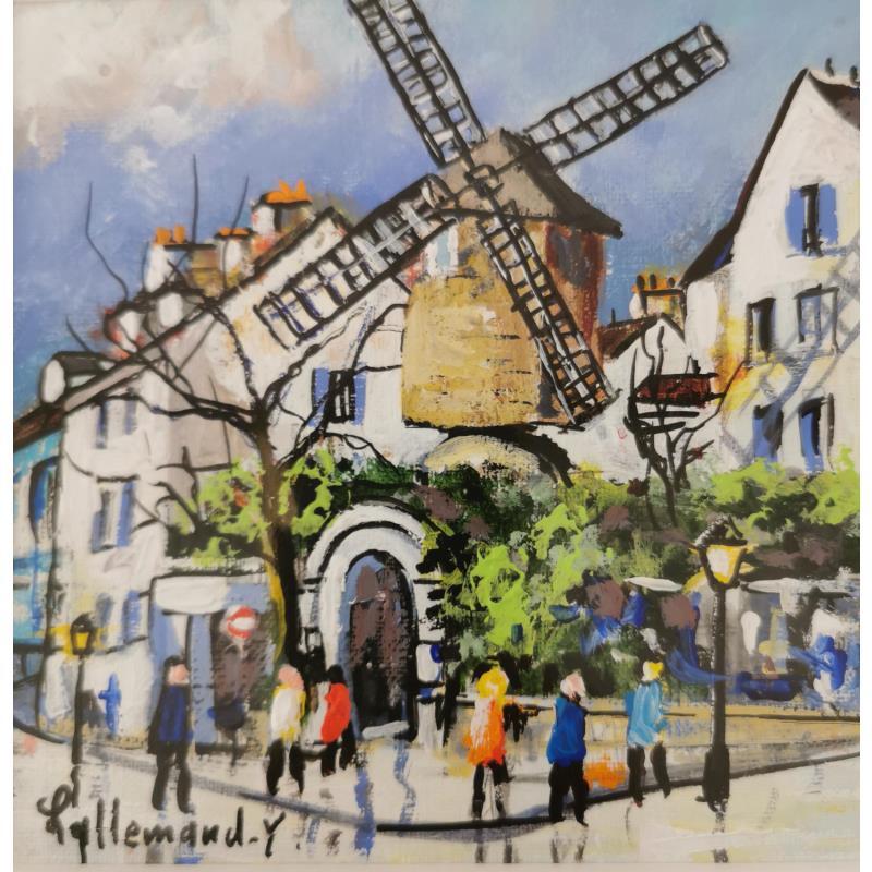 Painting Moulin de la Galette by Lallemand Yves | Painting Figurative Acrylic, Oil