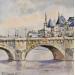 Painting Pont-Neuf by Lallemand Yves | Painting Figurative Oil Acrylic