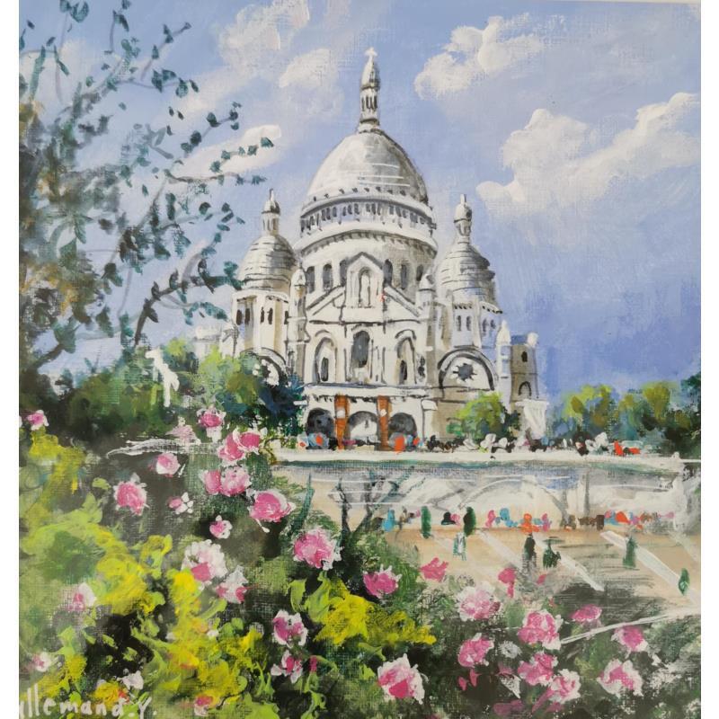 Peinture Le Sacré-Coeur par Lallemand Yves | Tableau Figuratif Huile Acrylique