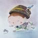 Painting Wait ! by Masukawa Masako | Painting Naive art Life style Watercolor
