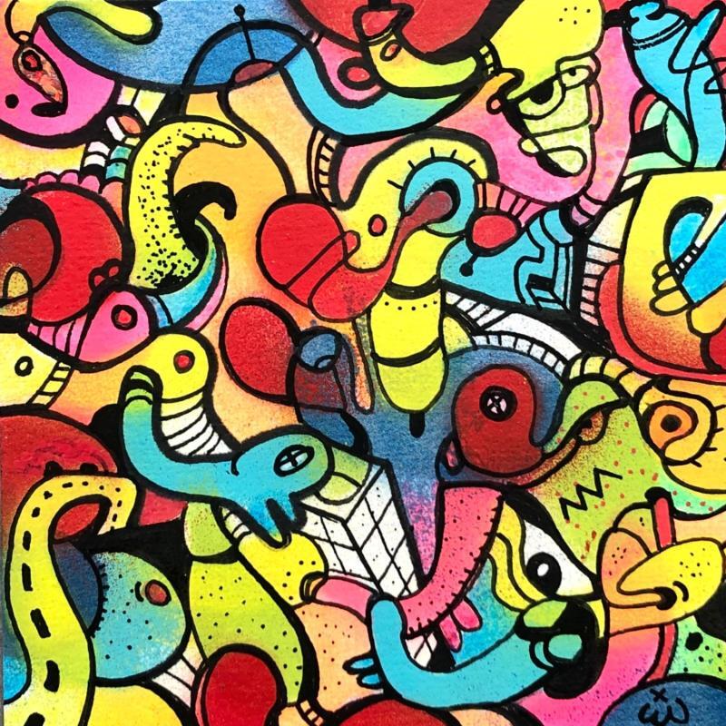 Peinture Obstrakt par iW | Tableau Street Art Urbain Graffiti Acrylique Encre