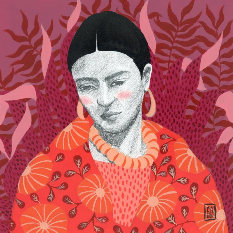 Painting Frida #8 by Alie Loizel | Painting Figurative Acrylic Pop icons, Portrait