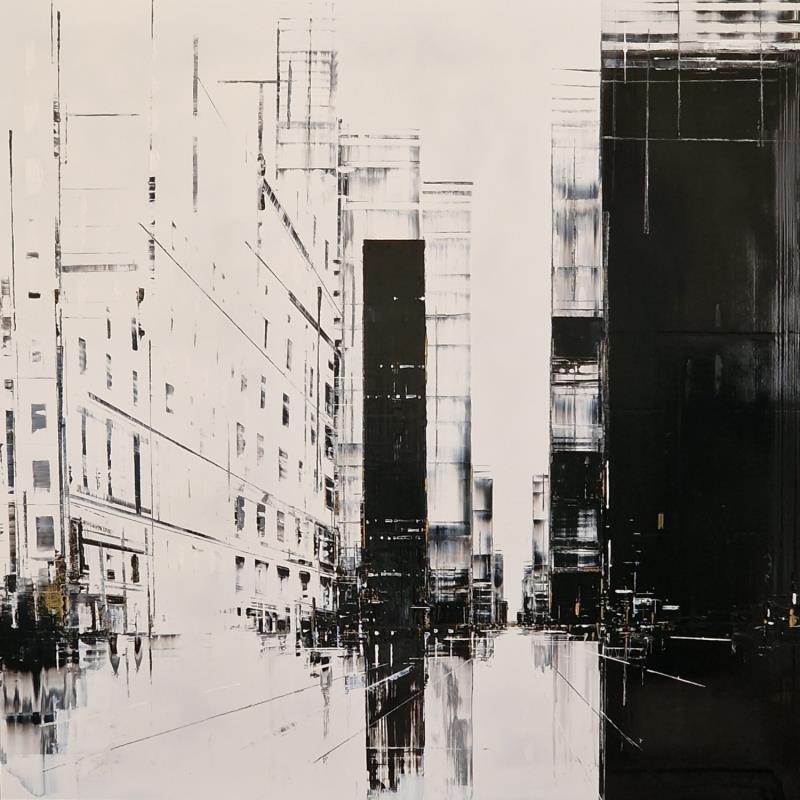 Painting Element by Rey Julien | Painting Figurative Acrylic, Cardboard Black & White, Urban