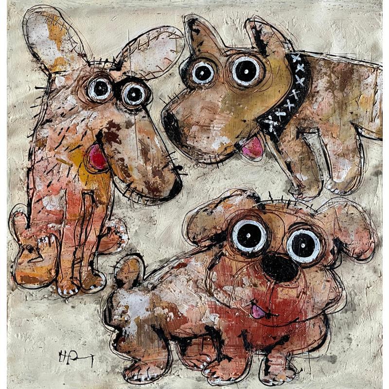 Peinture Little Gang par Maury Hervé | Tableau Art Singulier animaux
