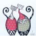 Painting Chats 6 by Blais Delphine | Painting Naive art Animals Acrylic