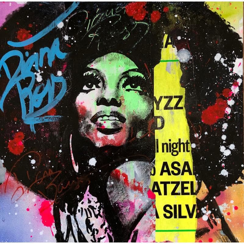 Painting Diana Ross by Mestres Sergi | Painting Pop art Mixed Pop icons
