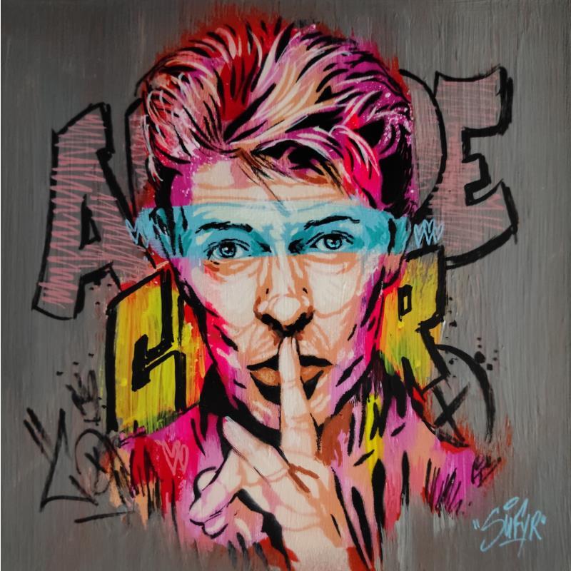 Painting Bowie chut by Sufyr | Painting Street art Acrylic, Graffiti Pop icons