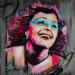 Gemälde Edith Piaf von Sufyr | Gemälde Street art Porträt Graffiti Acryl