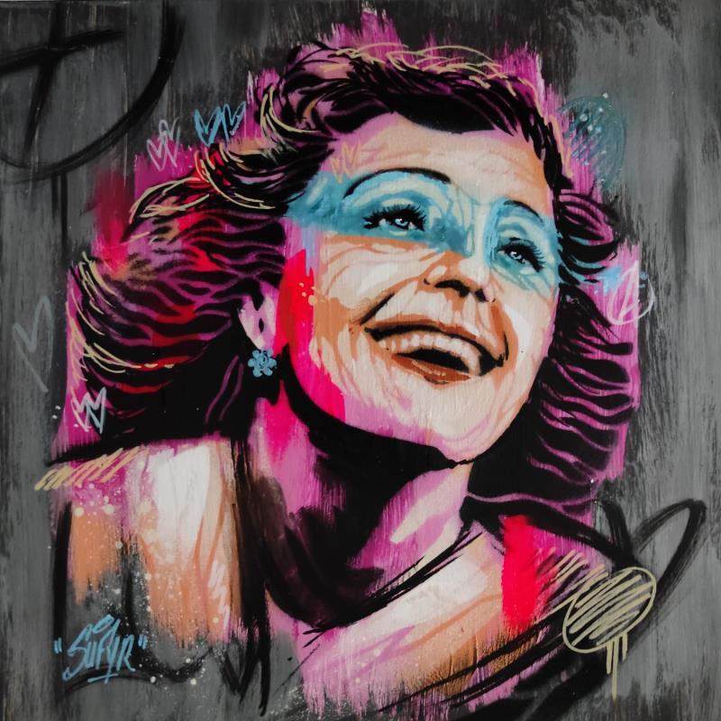Painting Edith Piaf by Sufyr | Painting Street art Acrylic, Graffiti Pop icons, Portrait