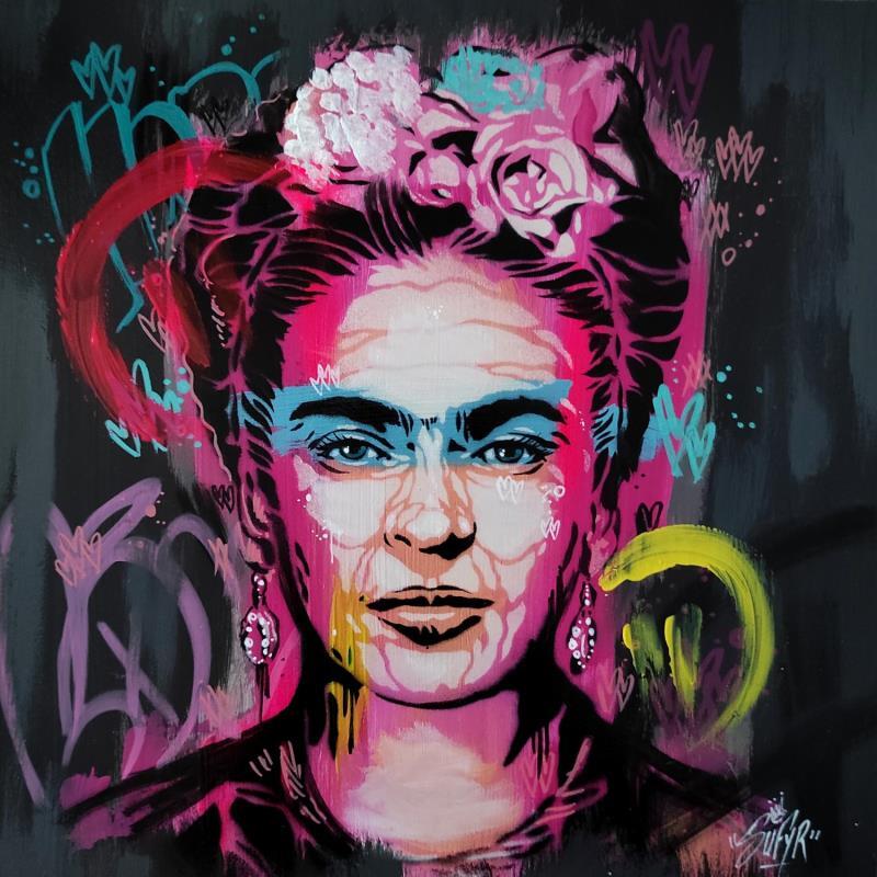 Gemälde Frida Kahlo von Sufyr | Gemälde Street art Acryl, Graffiti Porträt