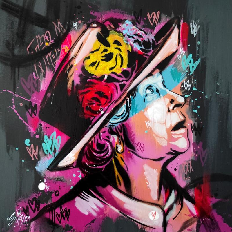 Gemälde Queen dream von Sufyr | Gemälde Street art Pop-Ikonen Graffiti Acryl