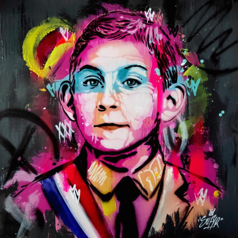 Peinture Dewey president par Sufyr | Tableau Street Art Icones Pop Graffiti Acrylique