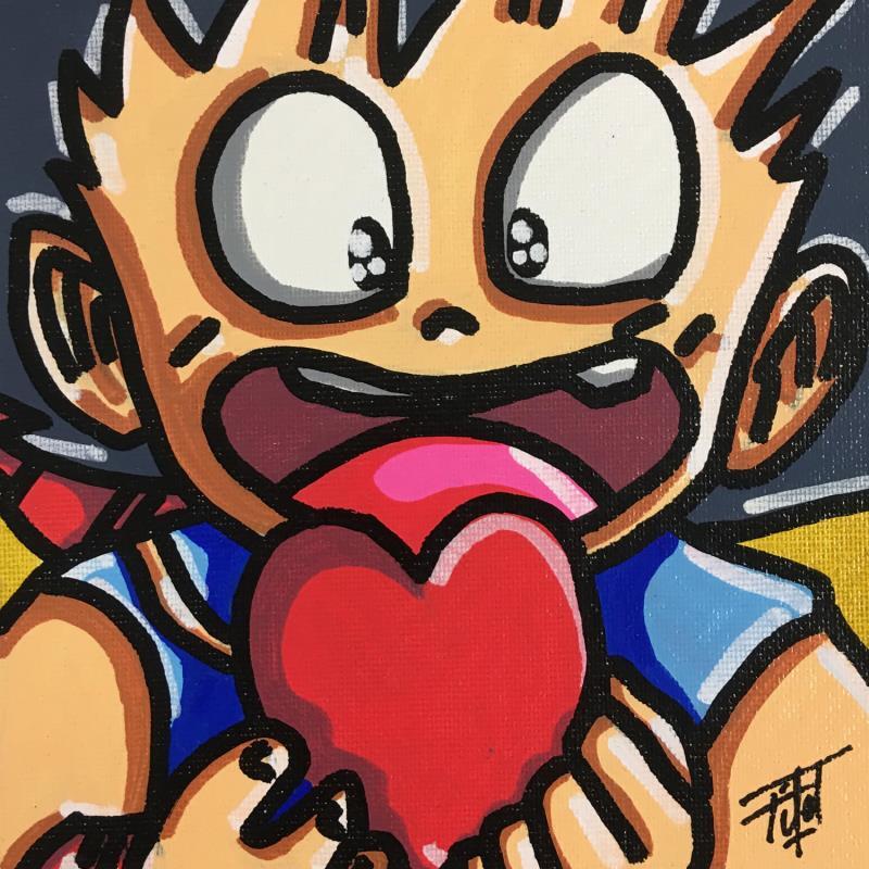 Painting Dragon heart by Fifel | Painting Pop-art Pop icons Acrylic