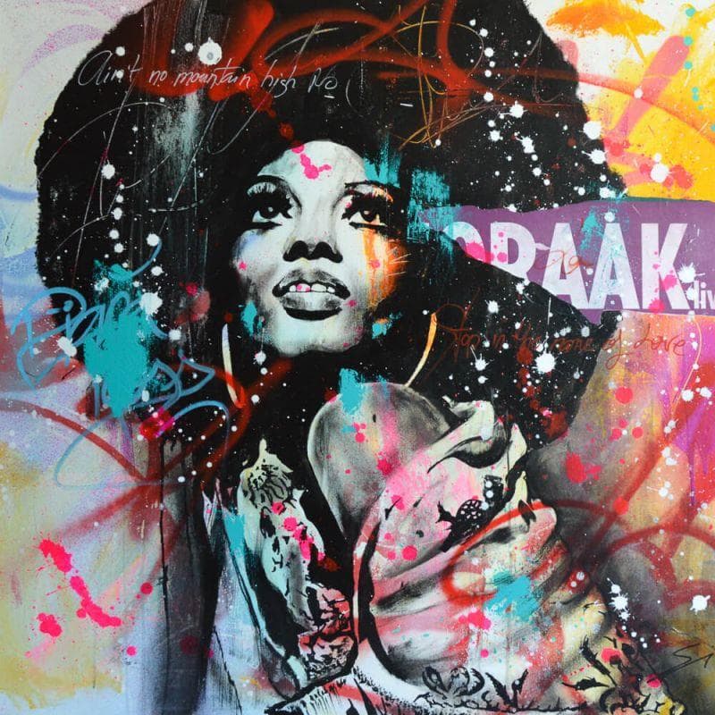 Painting Diana Ross by Mestres Sergi | Painting Pop-art Pop icons Graffiti