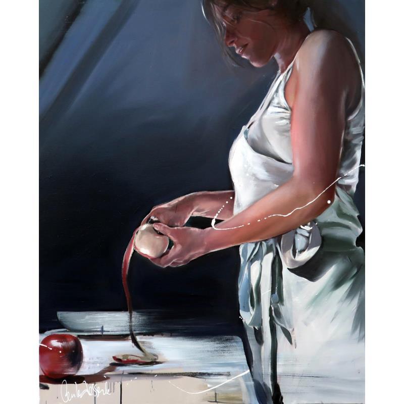 Painting L'envie by Desserle Cecile | Painting Figurative Portrait Life style Oil